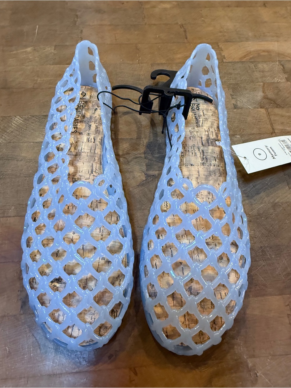 No Boundaries Pale Blue Lattice Jelly Flats Women’s Sz 9 Shoes
